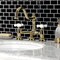 Kingston Brass KS3912PX Restoration Bathroom Bridge Faucet, Polished Brass KS3912PX - alternate 3